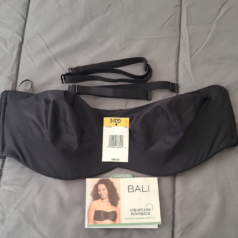Bali Black Strapless Bra with Detachable Straps